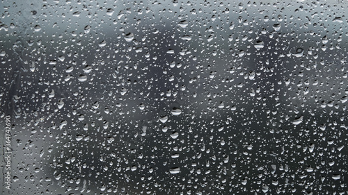 Background of water drops on glass