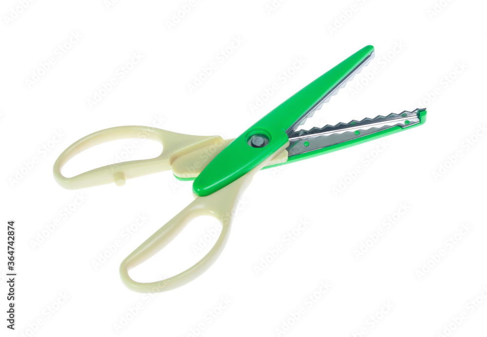 Zigzag scissors for arts isolated on white Zigzag scissors for arts isolated on white