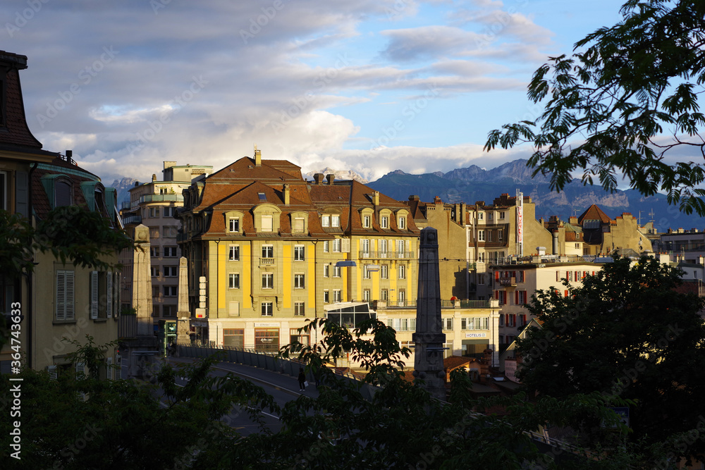 Lausanne au coucher du soleil
