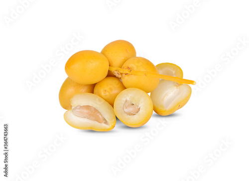 whole fresh Barhee/Barhi dates fruit on white background