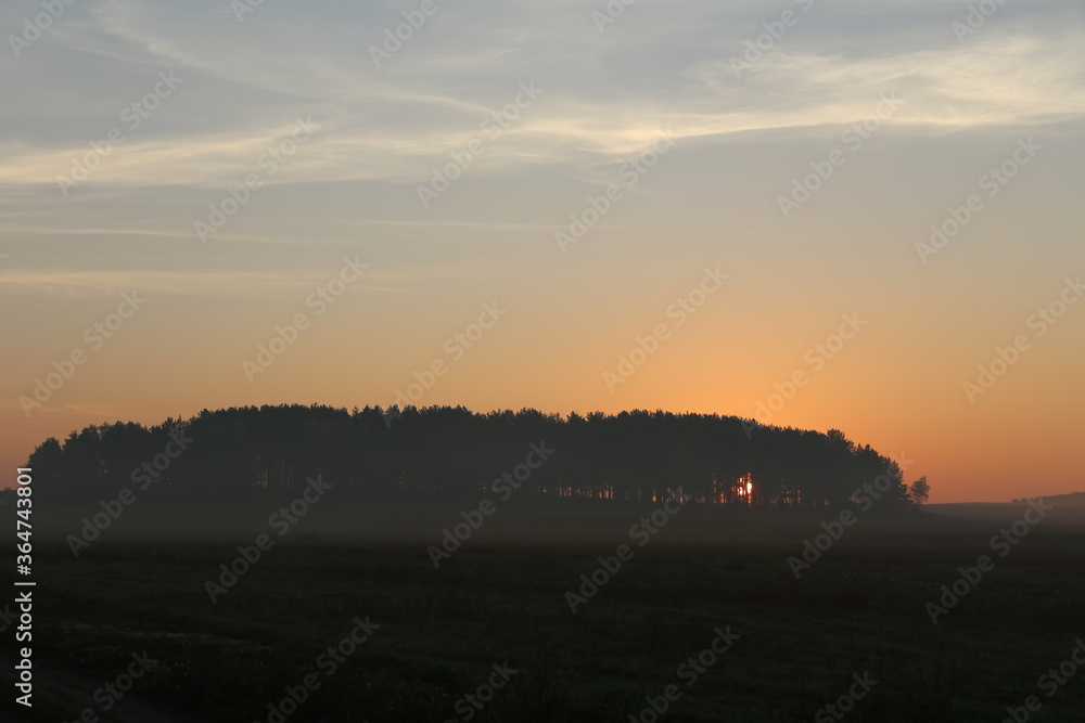 sunset over the lake