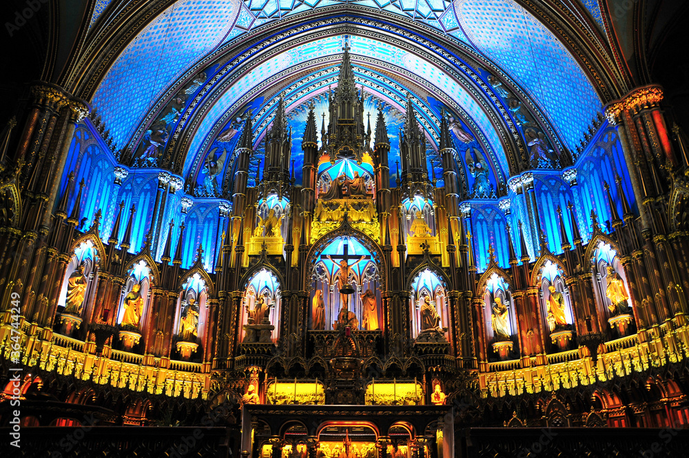 モントリオールのノートルダム聖堂　A very beautiful cathedral in Montreal