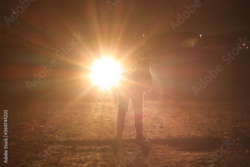 wind turbine at sunset