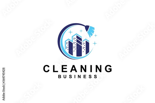 cleaning clean service logo icon symbol template. trend modern logotype design illustration.