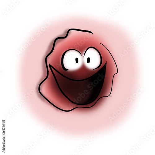 Smiling skin ulcer with black mouth