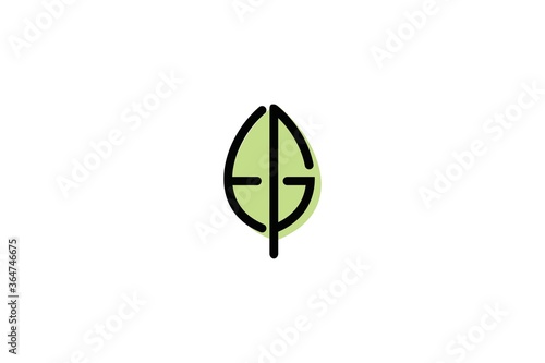 icon leaves or initial E G Logo Symbol design inspiration