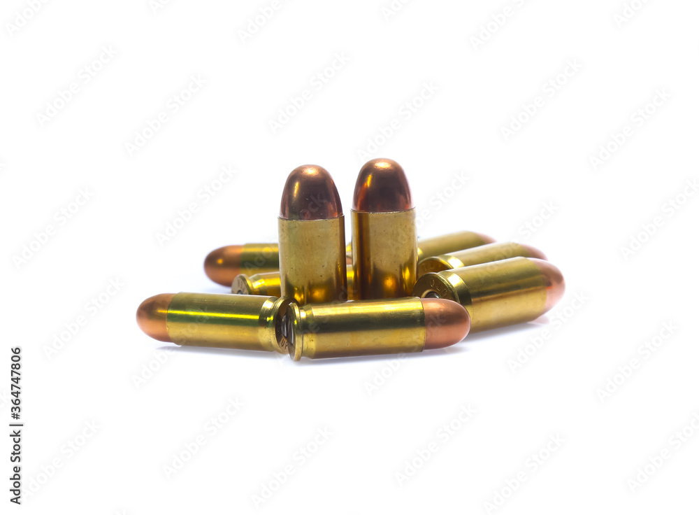 cartridges of .45 ACP pistols ammo isolated cartridges of .45 ACP pistols ammo isolated