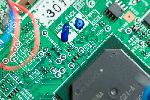 Obraz na płótnie 電化線品の内部の電子基盤の構造