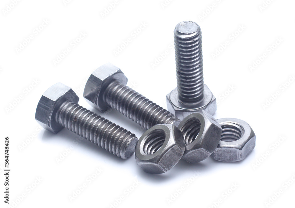 bolt and nut isolated on white background bolt and nut isolated on white background