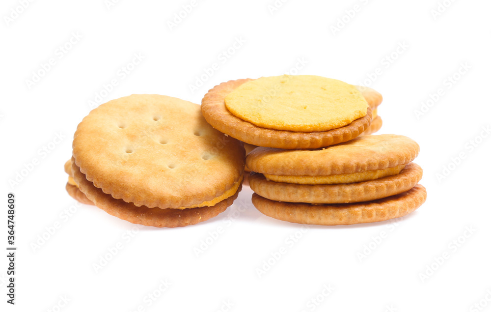 Sandwich cracker on white background Sandwich cracker on white background