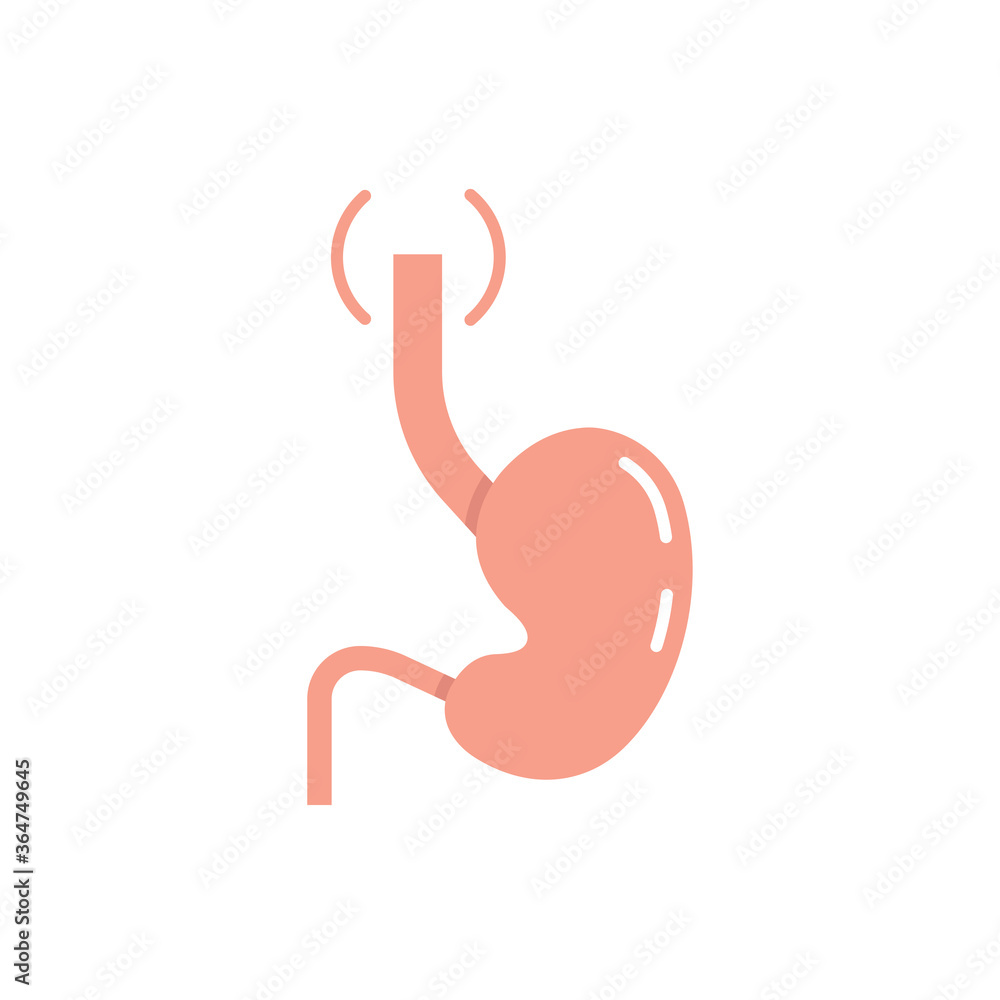 Fototapeta premium Esophagus vector icon symbol anatomy isolated on white background