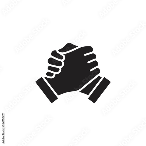 Soul brother handshake icon, thumb clasp handshake vector illustration