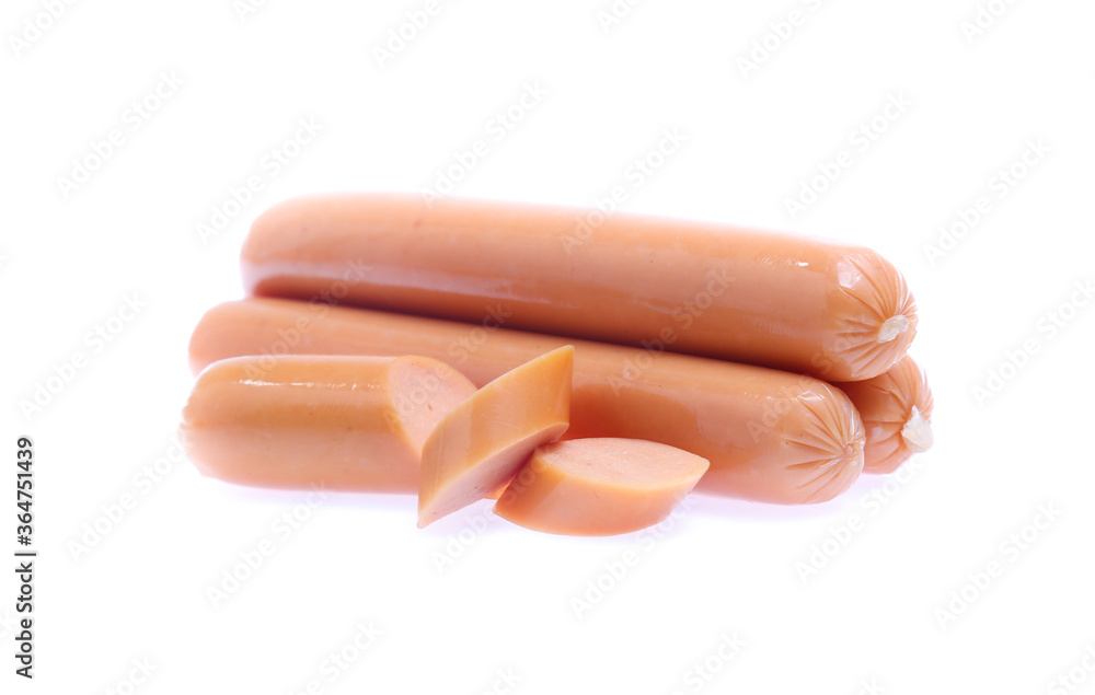 Fresh sausage isolated on white background Fresh sausage isolated on white background