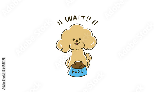 待て（マテ）をするトイプードルのベクターイラスト