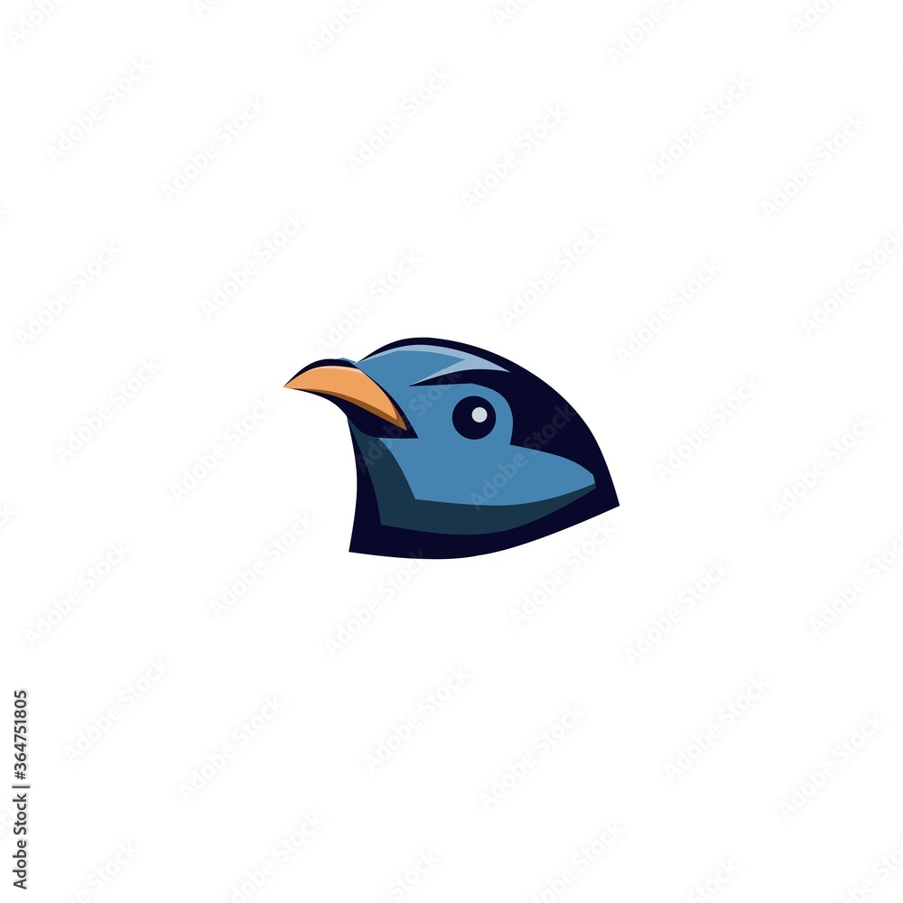 Fototapeta premium vector illustration of a bird head with a mascot model.