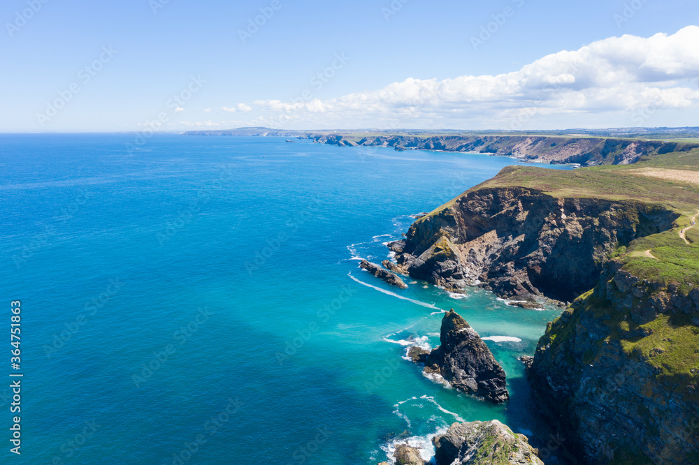 Aerial photograph of Hell's Mouth, North Coast, Cornwall, England, United Kingdom