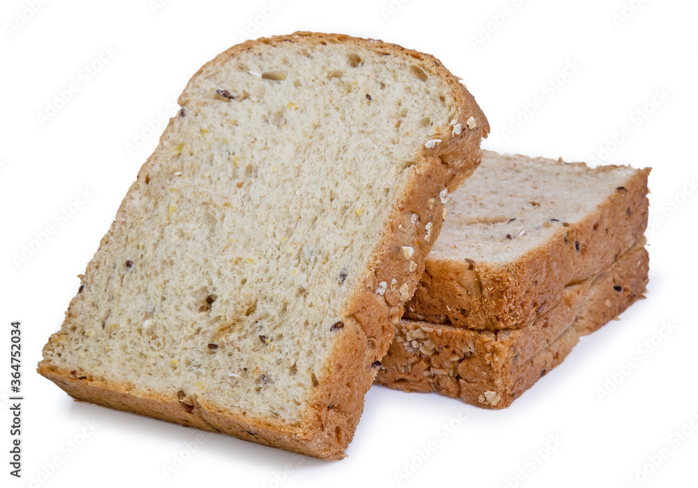 slice bread isolated on white background