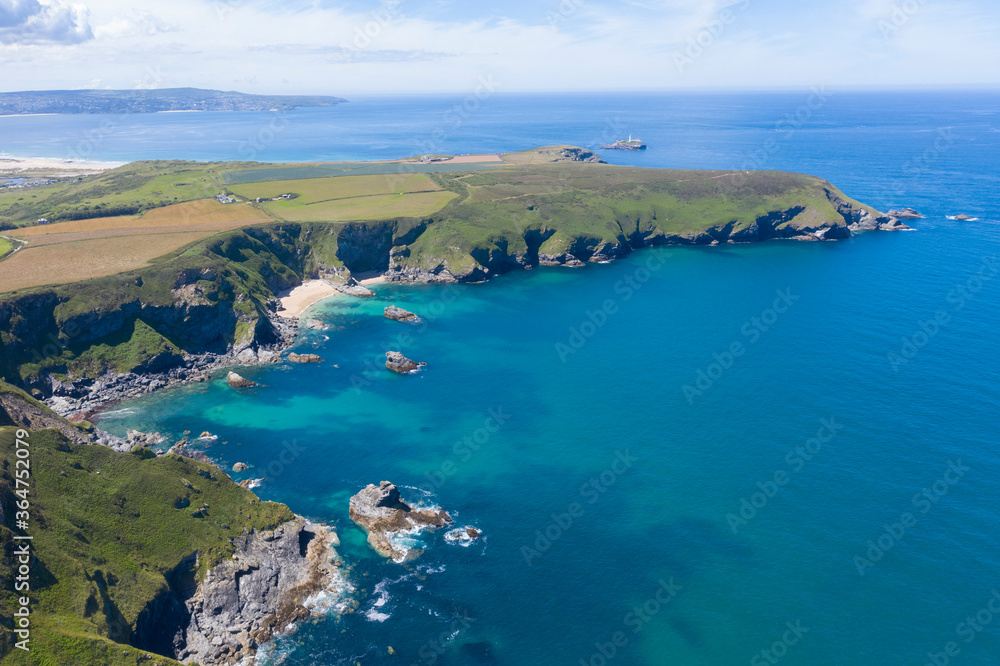Aerial photograph of Hell's Mouth, North Coast, Cornwall, England, United Kingdom Aerial photograph of Hell's Mouth, North Coast, Cornwall, England, United Kingdom
