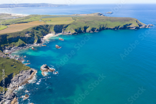 Aerial photograph of Hell's Mouth, North Coast, Cornwall, England, United Kingdom © Tim