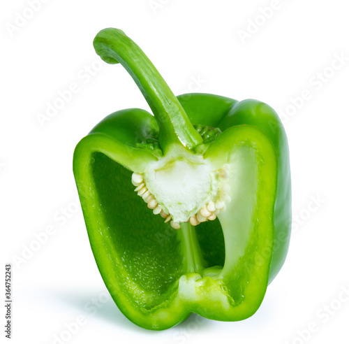 green sweet pepper isolated on white background