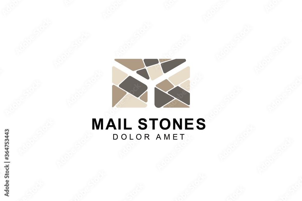 Fototapeta premium mail stone logo icon symbol illustration