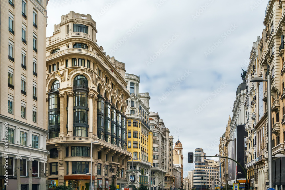 Gran Via street, Madrid, Spain