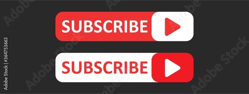 Subscribe red button, button with hand cursor. subscribe Social media concept, subscribe to youtube channel, Vector icon illustration.