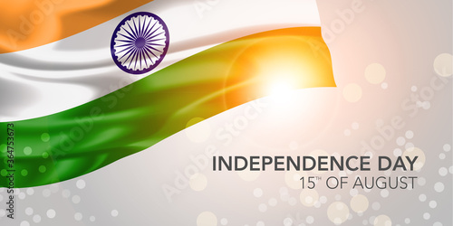 India happy independence day vector banner, greeting card