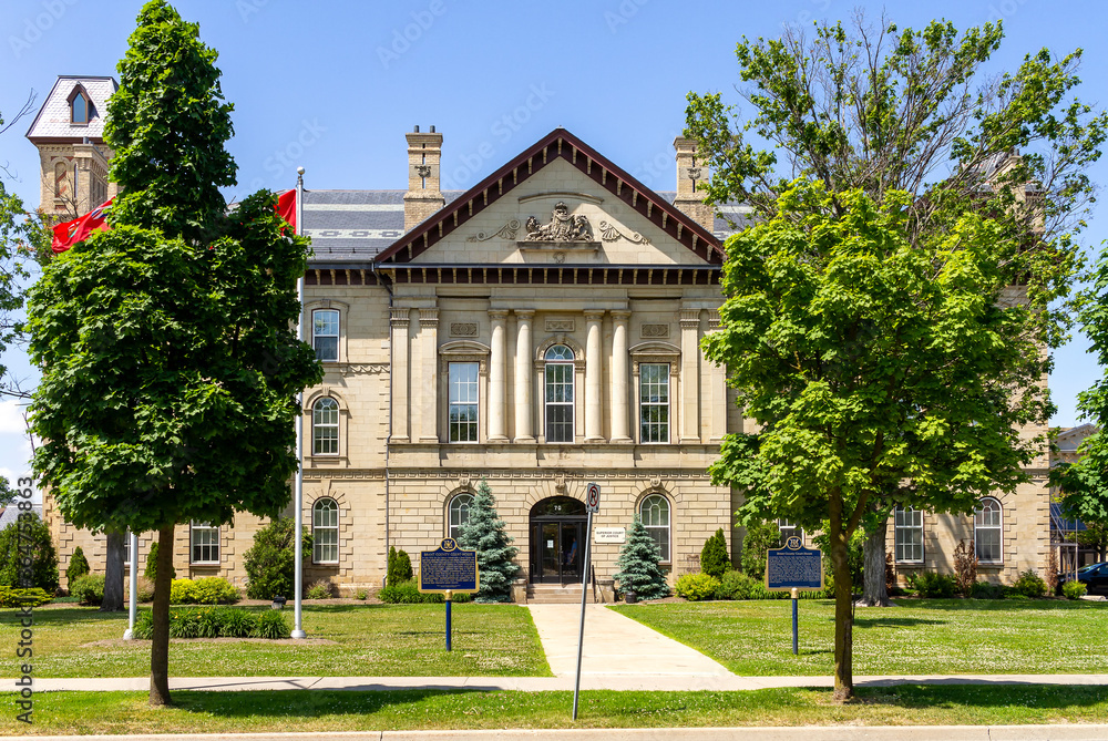Brantford, Ontario, Canada - June 8, 2018? The Brant County Courthouse in Brantford is one of the 52 Superior Justice Courts in Ontario.