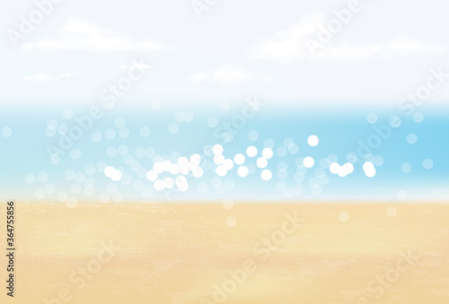 Summer background, hello summer, beautiful sea and sky realistic, seascape, realistic water vector illustration