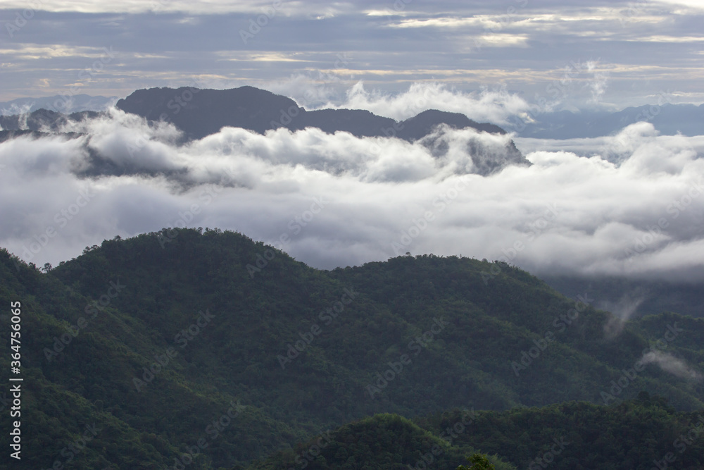 mountain landscape with clouds