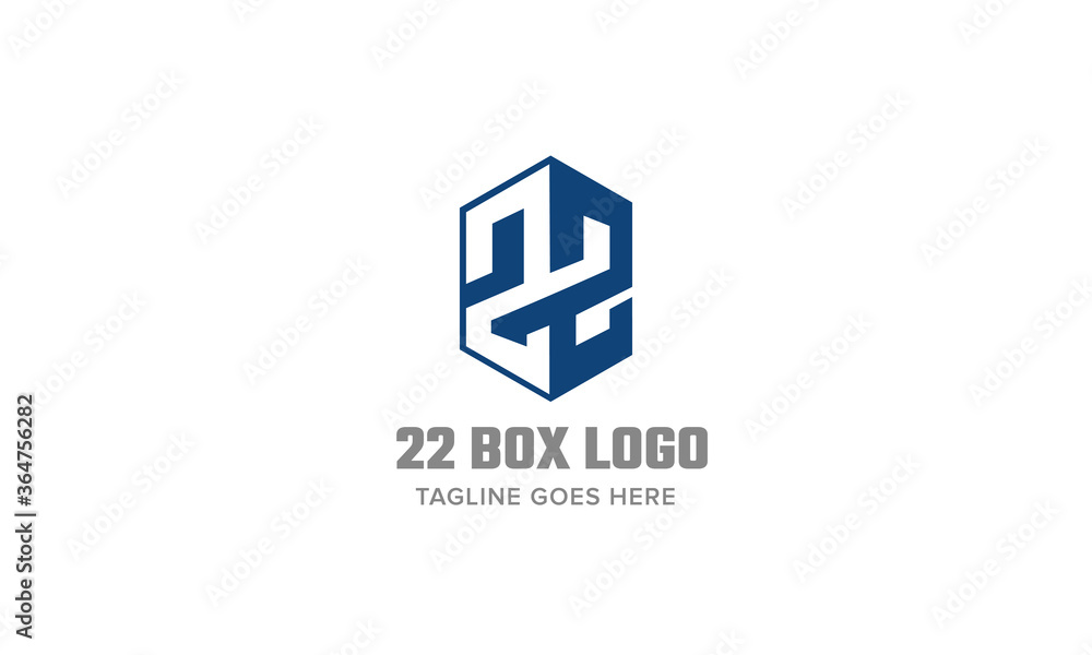 Number 22 Logo - Box Vector - obrazy, fototapety, plakaty 