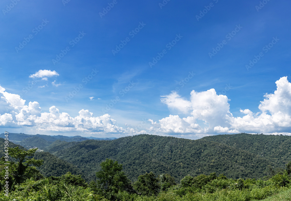 Mountain with blue sky and white clouds for background. Nature weather Mountain with blue sky and white clouds for background. Nature weather