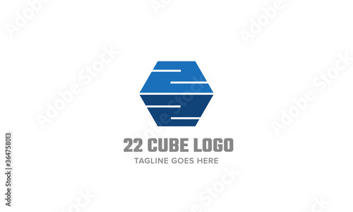 Number 22 Logo - Cube Vector