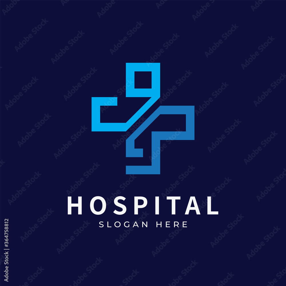 Obraz premium Health logo with initial letter OJ, JO, O J logo designs concept. Medical health-care logo designs template.