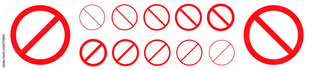 prohibition sign, Stop symbol, Red ban icon prohibition sign, Stop symbol, Red ban icon
