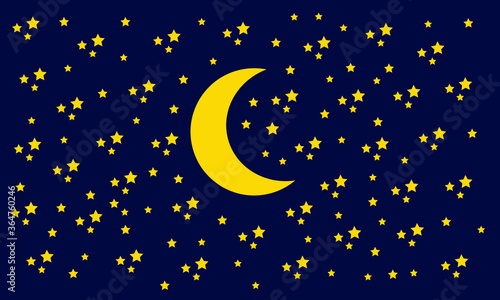 Background Star and Moon. Vector illustration