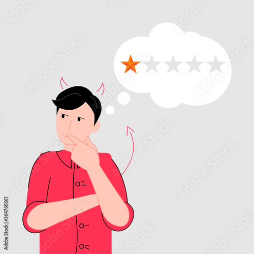 Evil man  on white background vector illustration cartoon flat design modern style 