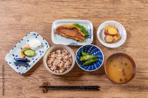 ごはんとおかずいろいろ Side dishes of rice japanese food