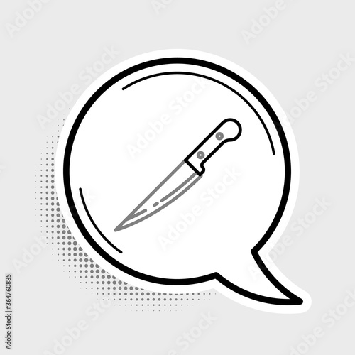Line Knife icon isolated on grey background. Cutlery symbol. Colorful outline concept. Vector.