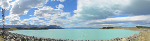 A milky blue colour of Lake Tekapo.