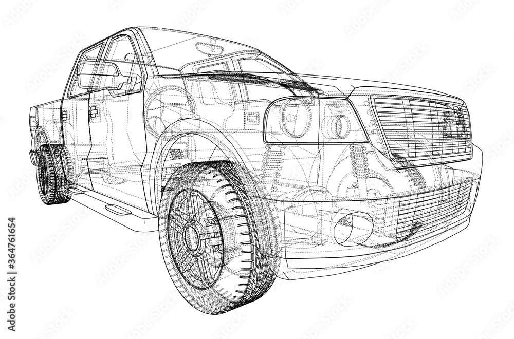 Car silhouettes. 3D illustration
