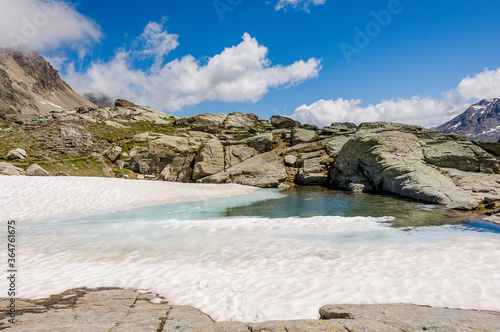 Piz Roseg, fuorcla surlej, murtèl, corvatsch, Wanderweg, Alpen, Gletscher, Oberengadin, Aussichtspunkt, Sommer, Schweiz photo