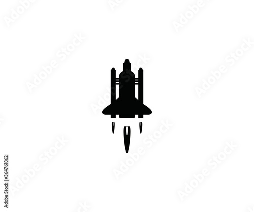 flat symbol icon with rocket design illustrations