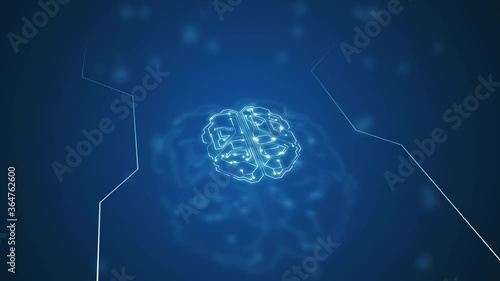 4k animation graphic design of brain and brain stem in alpha background. photo