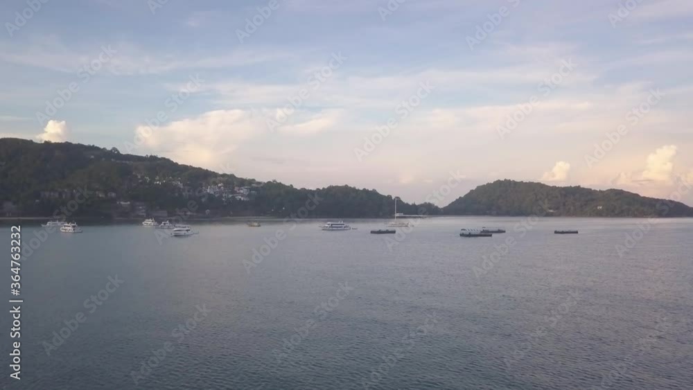 aerial of beautiful coast town in asia aerial of beautiful coast town in asia
