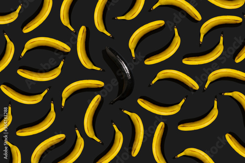 Bright banana pattern. Black Friday conceptual background.