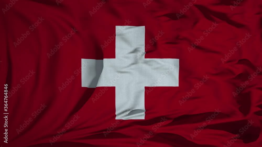 Swizerland flag waving. UHD 4K graphic motion Swizerland flag waving. UHD 4K graphic motion