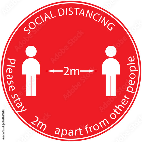 Icon people concept Social Distancing stay 2m apart from other people, the practices put in place to enforce social distancing, vector illustration