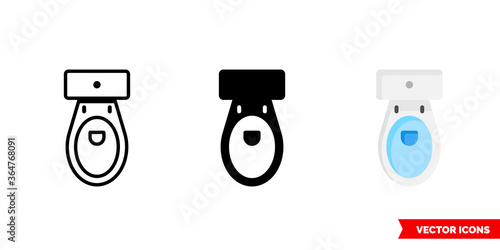 Toilet up icon of 3 types. Isolated vector sign symbol.